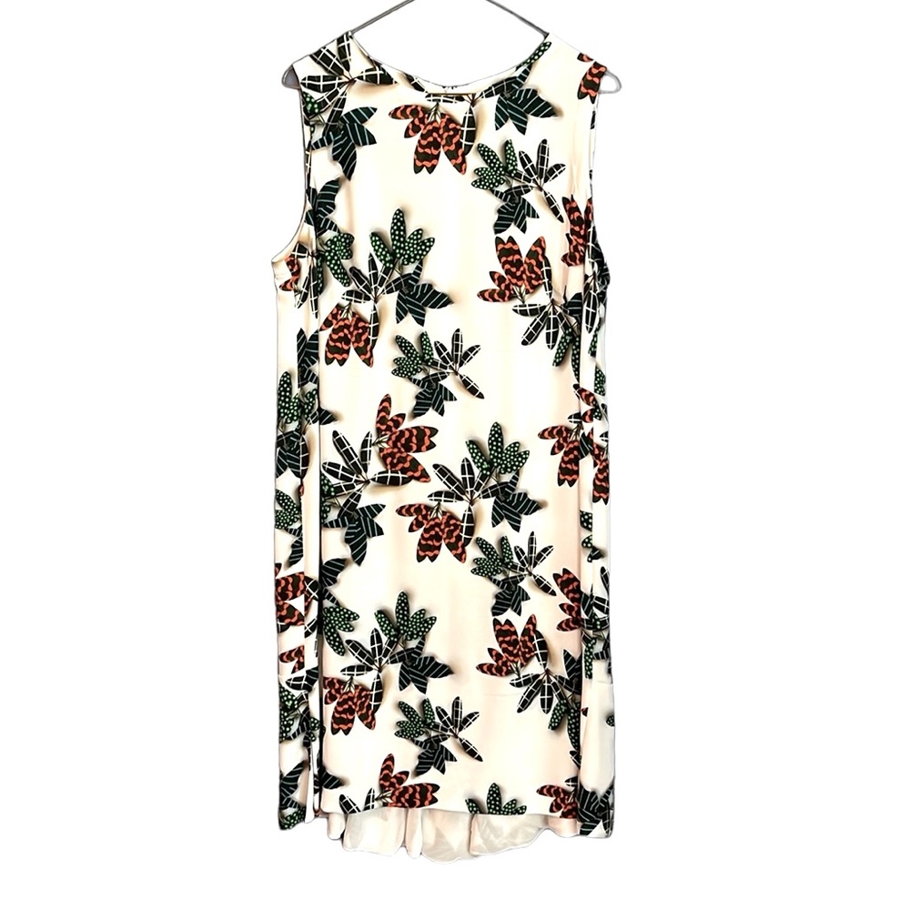 Akris Punto Sleeveless Tropical Leaf Print Shift Dress Size ( possibly a…